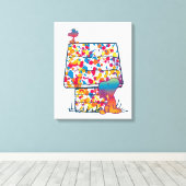 Erdnüsse | Snoopy & Woodstock Rainbow Paint Leinwanddruck (Insitu (Holzboden))