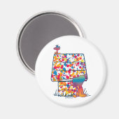 Erdnüsse | Snoopy & Woodstock Rainbow Paint Magnet (Vorderseite/Rückseite)