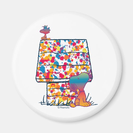 Erdnüsse | Snoopy & Woodstock Rainbow Paint Magnet (Vorne)