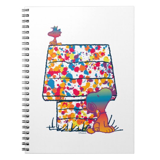 Erdnüsse | Snoopy & Woodstock Rainbow Paint Notizblock (Vorderseite)