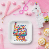 Erdnüsse | Snoopy & Woodstock Rainbow Paint Pappteller (Party)