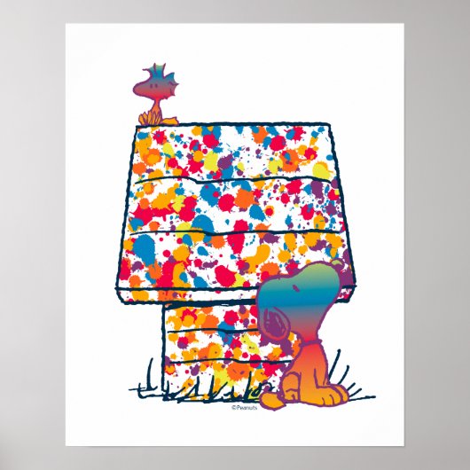 Erdnüsse | Snoopy & Woodstock Rainbow Paint Poster (Vorne)