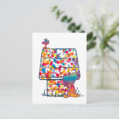 Erdnüsse | Snoopy & Woodstock Rainbow Paint Postkarte (Stehend Vorderseite)