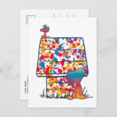 Erdnüsse | Snoopy & Woodstock Rainbow Paint Postkarte (Vorne/Hinten)