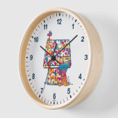 Erdnüsse | Snoopy & Woodstock Rainbow Paint Uhr (Winkel)