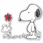 Erdnüsse | Snoopy & Woodstock Red & Black Aufkleber (Vorderseite)