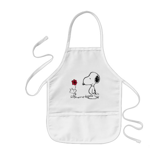 Erdnüsse | Snoopy & Woodstock Red & Black Kinderschürze (Vorne)