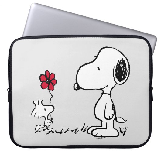 Erdnüsse | Snoopy & Woodstock Red & Black Laptopschutzhülle (Vorderseite)