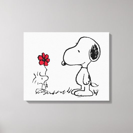 Erdnüsse | Snoopy & Woodstock Red & Black Leinwanddruck (Vorderseite)