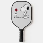 Erdnüsse | Snoopy & Woodstock Red & Black Pickleball Schläger (Rückseite)
