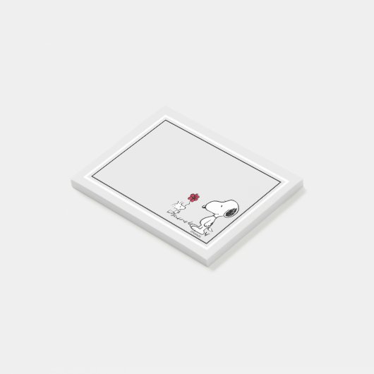 Erdnüsse | Snoopy & Woodstock Red & Black Post-it Klebezettel (angewinkelt)