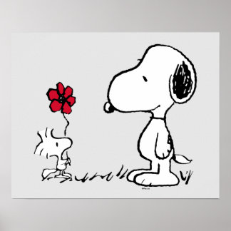 Erdnüsse | Snoopy & Woodstock Red & Black Poster