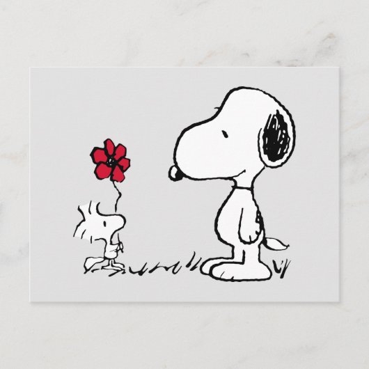 Erdnüsse | Snoopy & Woodstock Red & Black Postkarte (Vorderseite)