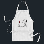 Erdnüsse | Snoopy & Woodstock Red & Black Schürze<br><div class="desc">Dieses niedliche Schwarz-Rot-Erdnüsse-Kunstwerk besticht durch Snoopy und Woodstock.</div>