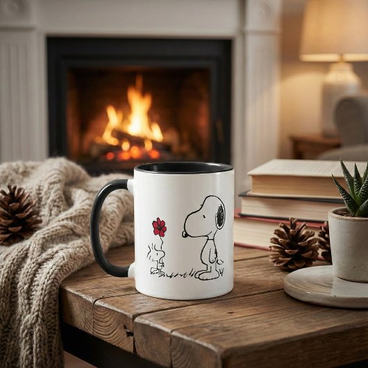 Erdnüsse | Snoopy & Woodstock Red & Black Tasse