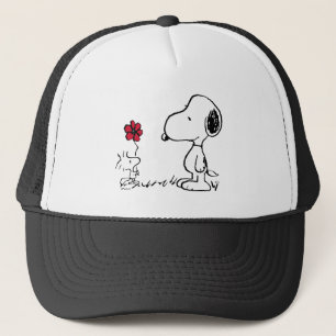 Erdnüsse Snoopy & Woodstock Red & Black Truckerkappe