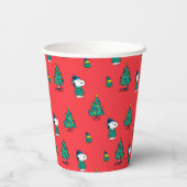 Erdnüsse | Snoopy & Woodstock Red Christmas Patter Pappbecher (Rückseite)