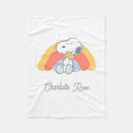 Erdnüsse | Snoopy & Woodstock Regenbogen Baby Fleecedecke