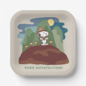 Erdnüsse | Snoopy & Woodstock Reine Zufriedenheit Pappteller (Vorderseite)