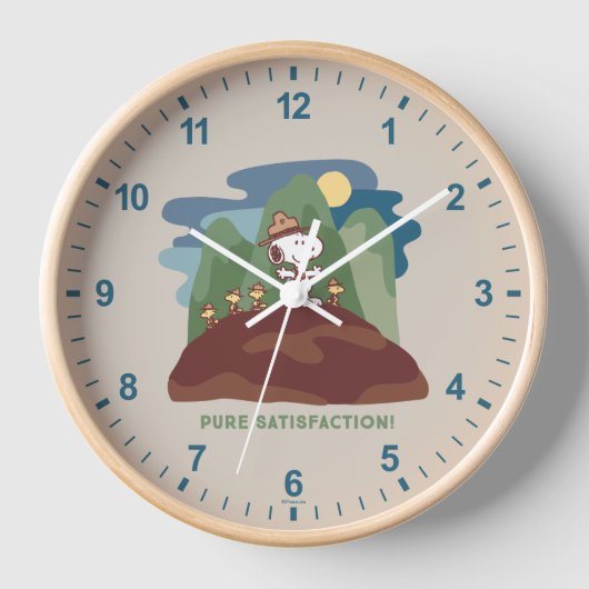 Erdnüsse | Snoopy & Woodstock Reine Zufriedenheit Uhr (Vorderseite)