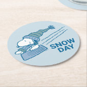 Erdnüsse | Snoopy & Woodstock Runder Pappuntersetzer (Angewinkelt)