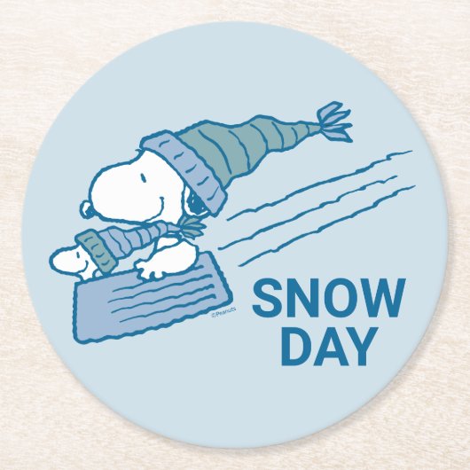 Erdnüsse | Snoopy & Woodstock Runder Pappuntersetzer (Vorderseite)