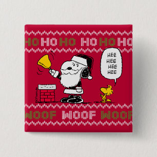 Erdnüsse   Snoopy & Woodstock Santa Bell Ringer Button