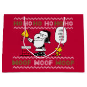Erdnüsse | Snoopy & Woodstock Santa Bell Ringer Große Geschenktüte (Vorderseite)