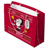 Erdnüsse | Snoopy & Woodstock Santa Bell Ringer Große Geschenktüte (Rückseite Schrägansicht)