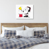 Erdnüsse | Snoopy & Woodstock Santa Bell Ringer Leinwanddruck (Insitu (Schlafzimmer))