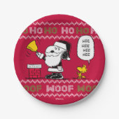 Erdnüsse | Snoopy & Woodstock Santa Bell Ringer Pappteller (Vorderseite)