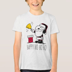 Erdnüsse Snoopy & Woodstock Santa Bell Ringer Tri-Blend Shirt
