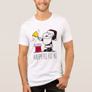 Erdnüsse Snoopy & Woodstock Santa Bell Ringer Tri-Blend Shirt