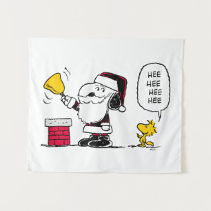 Erdnüsse Snoopy & Woodstock Santa Bell Ringer Wandteppich
