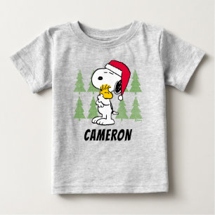 Erdnüsse   Snoopy & Woodstock Santa Claus Hug Baby T-shirt