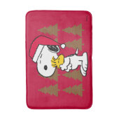 Erdnüsse | Snoopy & Woodstock Santa Claus Hug Badematte (Vorderseite Vertikal)