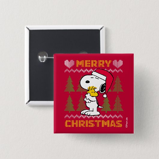 Erdnüsse | Snoopy & Woodstock Santa Claus Hug Button (Vorne & Hinten)