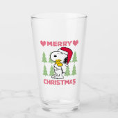 Erdnüsse | Snoopy & Woodstock Santa Claus Hug Glas (Vorderseite)