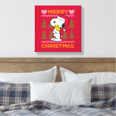 Erdnüsse | Snoopy & Woodstock Santa Claus Hug Leinwanddruck (Insitu (Schlafzimmer))