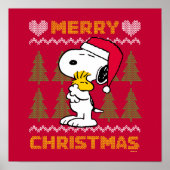 Erdnüsse | Snoopy & Woodstock Santa Claus Hug Poster (Vorne)