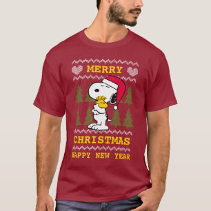 Erdnüsse   Snoopy & Woodstock Santa Claus Hug T-Shirt