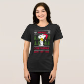 Erdnüsse | Snoopy & Woodstock Santa Claus Hug Tri-Blend Shirt (Vorderseite voll)
