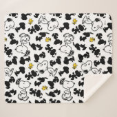Erdnüsse | Snoopy & Woodstock-Schattenmuster Sherpadecke (Vorderseite (Horizontal))