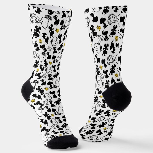 Erdnüsse | Snoopy & Woodstock-Schattenmuster Socken (Gewinkelt)