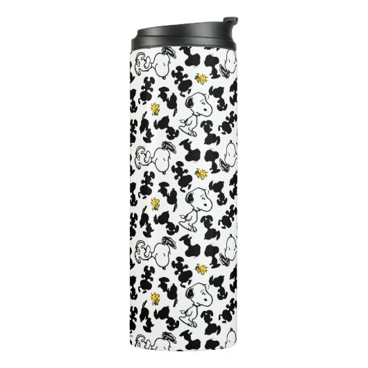 Erdnüsse | Snoopy & Woodstock-Schattenmuster Thermosbecher (Nach links gedreht)