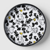 Erdnüsse | Snoopy & Woodstock-Schattenmuster Uhr (Vorderseite)