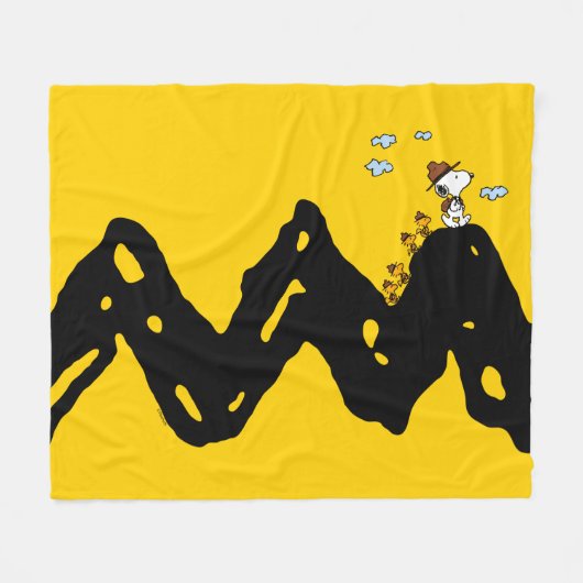 Erdnüsse | Snoopy & Woodstock Scout Truppenwanderu Fleecedecke (Vorderseite (Horizontal))