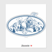 Erdnüsse | Snoopy & Woodstock Skifahren Aufkleber (Blatt)