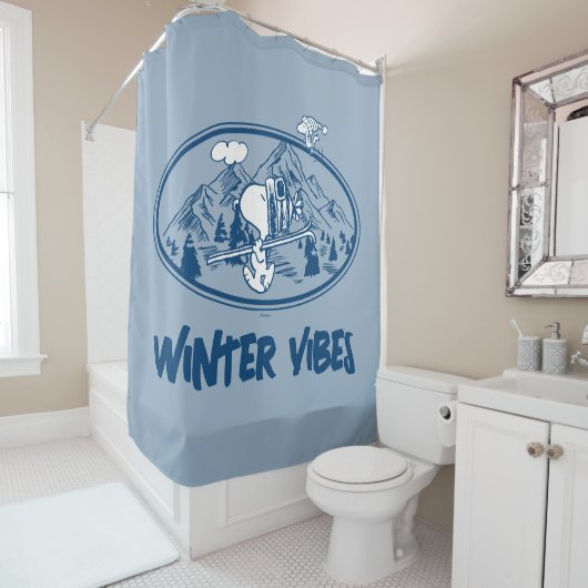 Erdnüsse | Snoopy & Woodstock Skifahren Duschvorhang (Beispiel)