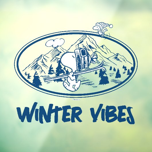 Erdnüsse | Snoopy & Woodstock Skifahren Fensteraufkleber (Blatt 3)